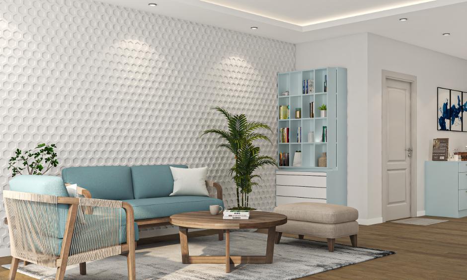 Cosy interior showcasing the Vizag interior design trend with organic and timeless materials.