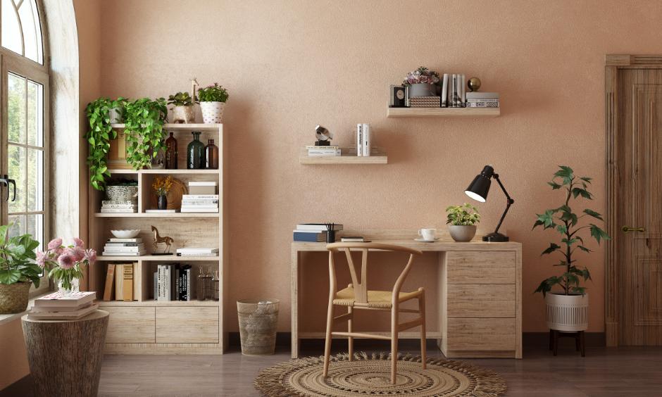 Light wooden study furniture for budget-friendly dorm decor