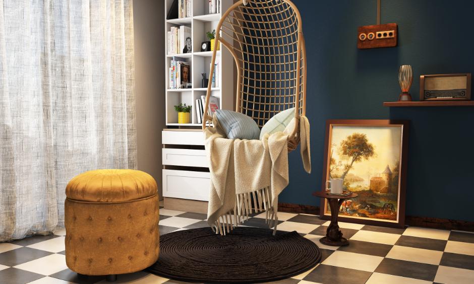 Cane swing adds cosy, budget-friendly charm to living room decor