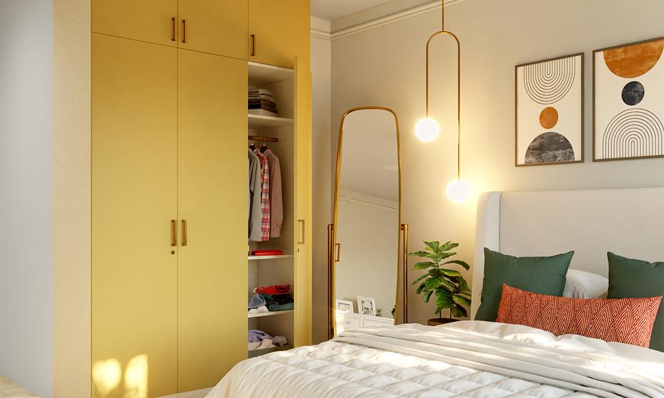 Affordable full-length mirror making the bedroom feel bigger