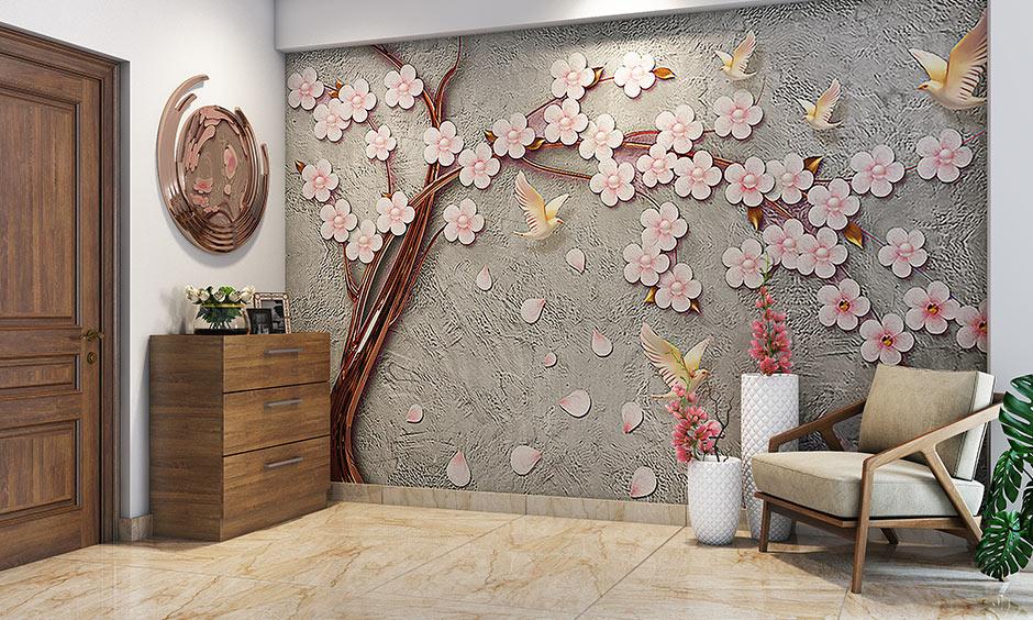 DIY selfie wall decorated affordably with lights and quirky accents