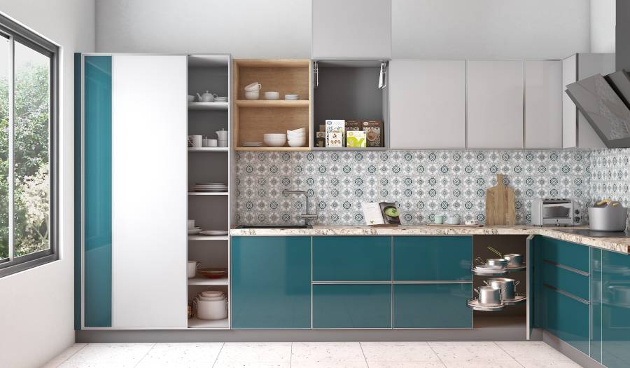 Glass shutters for modular kitchen cabinets