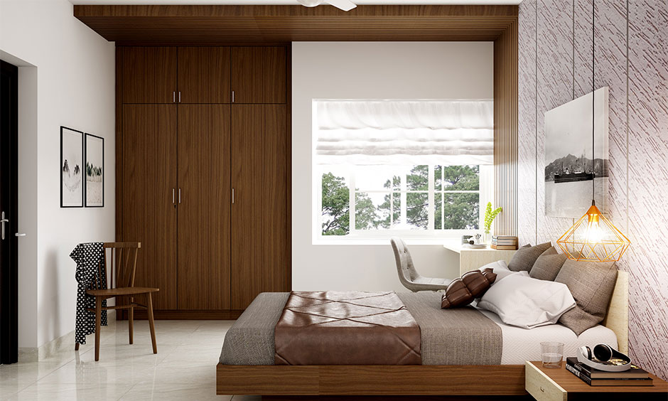 POP border false ceiling designs for a low-height bedroom, which gives definition to the space
