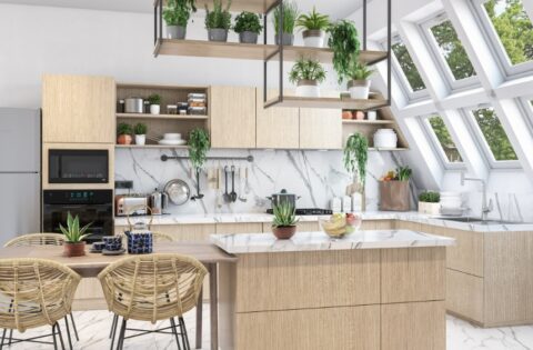 Top interior design trends 2026: smart tech, sustainable materials, calm colours, modern furniture.