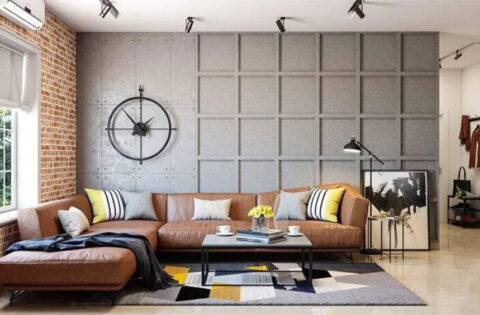 Interior design mood board with colours, materials and layouts to plan a cohesive home style.