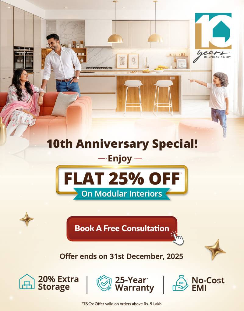DesignCafe Offer: Flat 25% OFF on Home Interiors