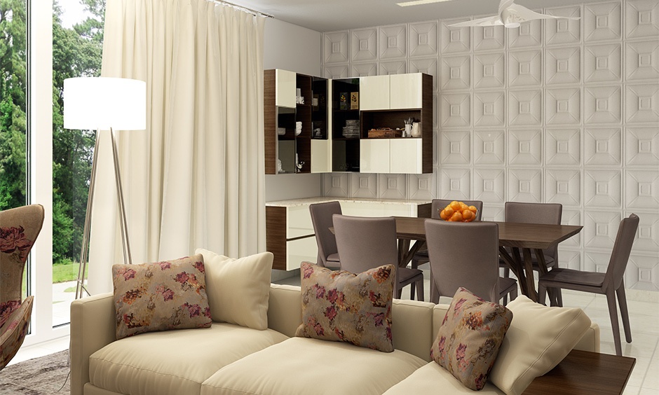 3D Dining room accent wall for adding a contemporary look to your house