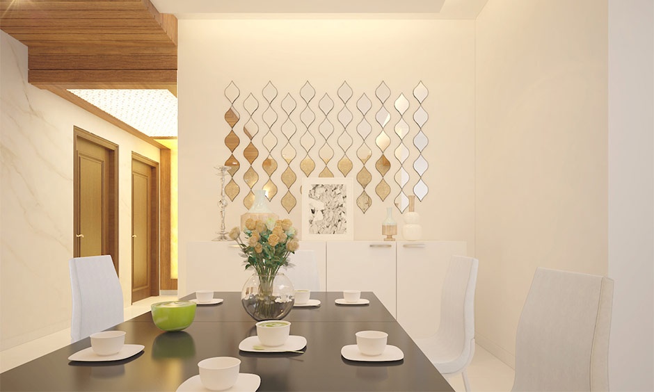 Beautiful dining room accent wall which is not a design mishap