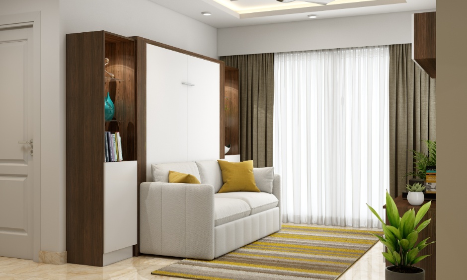 Convertible white plush sleeper sofa design, which is perfect for small spaces