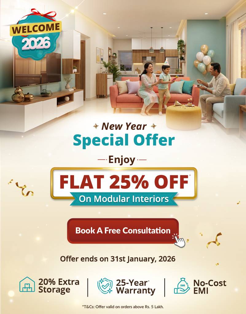 DesignCafe Offer: Flat 25% OFF on Home Interiors