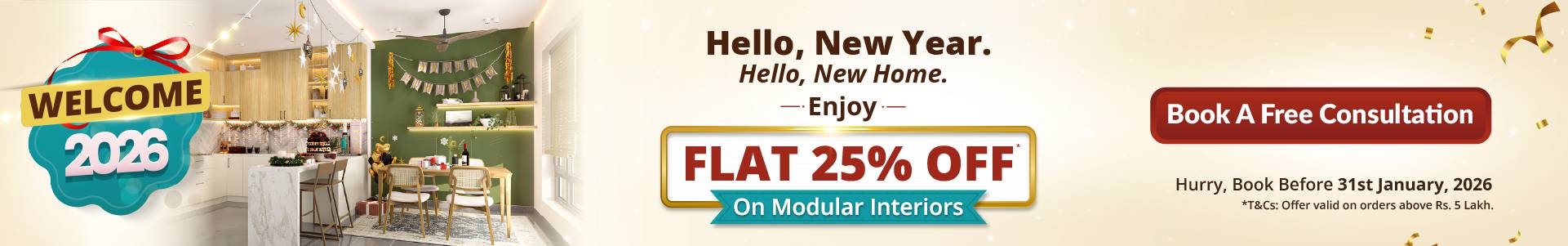 DesignCafe New Year Offer: Save 25% on Home Interior