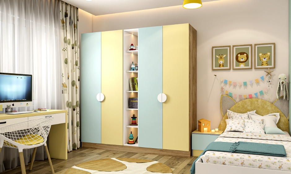 Child-safe kids wardrobe design with rounded edges, secure fittings, and durable materials
