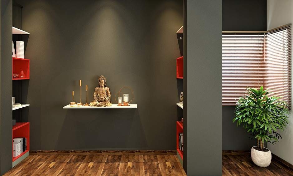 DIY floating home alter design which exudes calm energy for minimalist homes