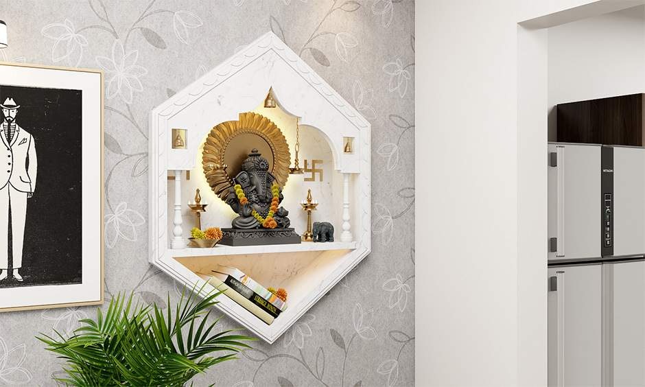 Hexagonal home alter design for your home which looks stylish and unique