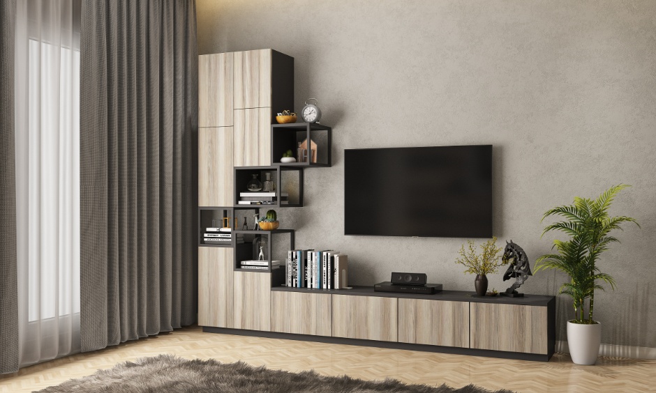 TV unit made with HDMR sheet showing expert tips for durable furniture and interior design