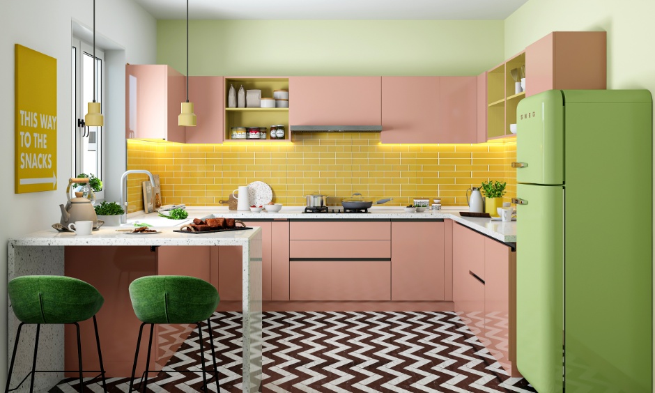 Pastel kitchen showcasing kitchen tile backsplash ideas for modern, classic, and minimalist styles