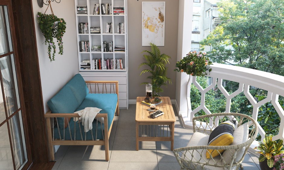 Plants to add life and privacy on balconies with potted greens, creepers, and bamboo screens.