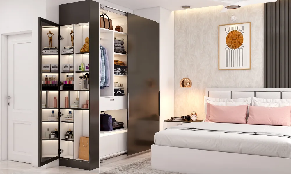 Sliding wardrobe with mirror panels ideal for compact bedrooms and better wardrobe cost efficiency
