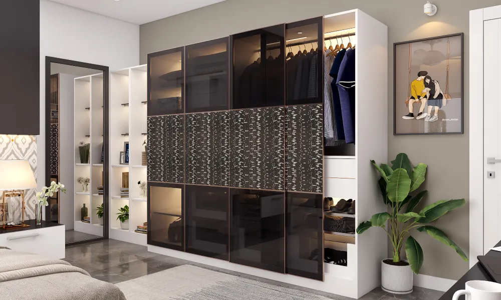 Floor to ceiling wooden sliding wardrobe design that maximises storage and justifies wardrobe price