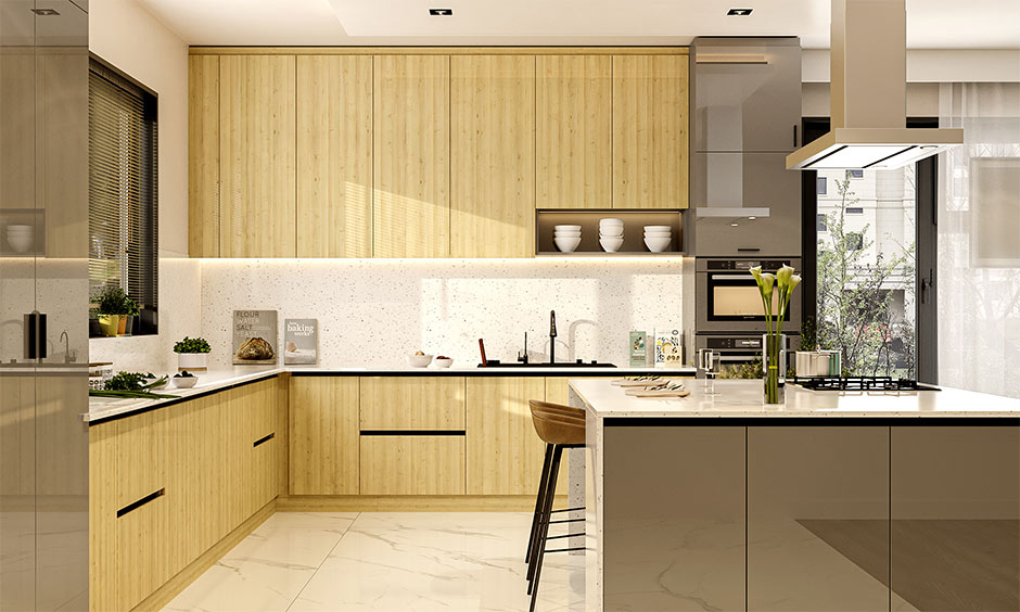 Terrazzo floor tiles used in kitchen backsplash compared to other flooring options