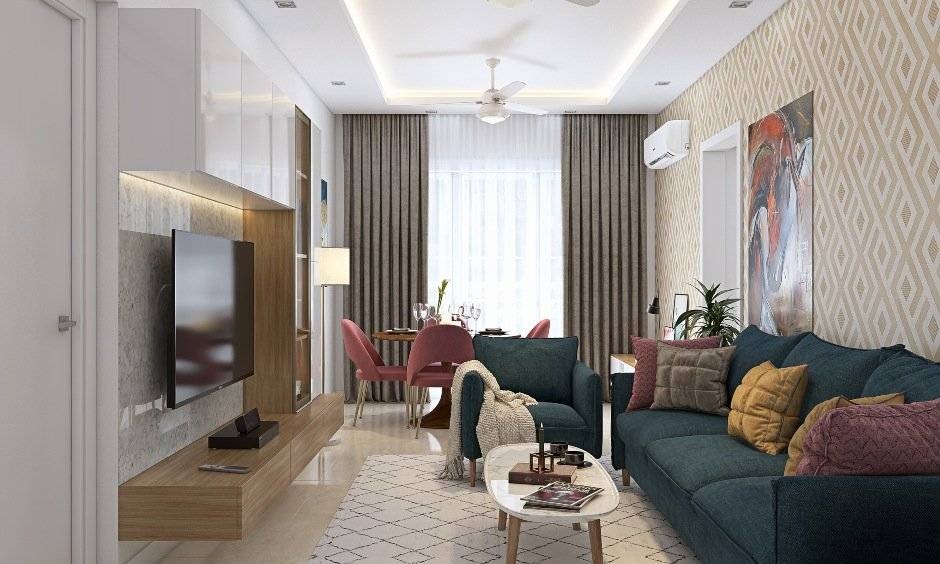 Average 2BHK interior design cost in Delhi: budget ₹4.5‑6.5 L, mid‑range ₹7‑10 L, luxury ₹11‑15+ L.