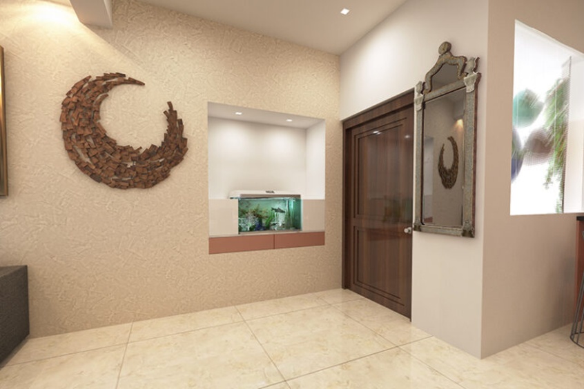 Proper lighting enhances entrance decor, creating a welcoming ambience and highlighting key features.