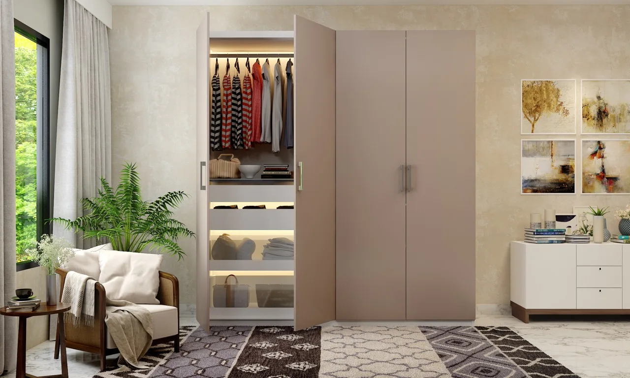 Acrylic finish for wardrobe cabinets