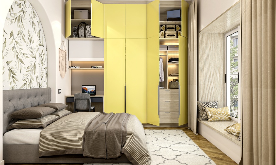 Sliding loft wardrobe design ideal for compact bedrooms with space-saving doors