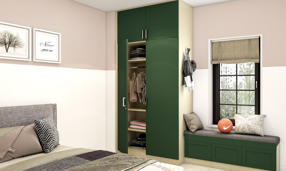Contemporary loft wardrobe design from client project with premium finish