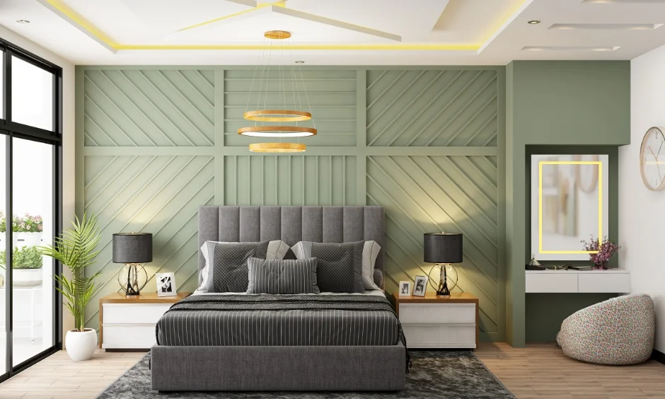 Upward-facing cove lighting creates a soft glow that makes the ceiling feel taller.