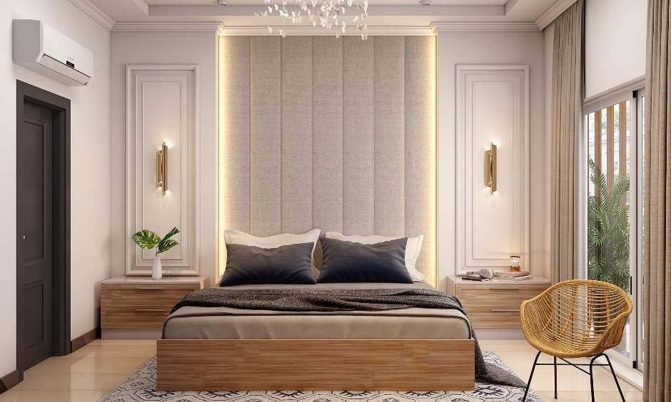 Bedroom back wall design with soft colours for small rooms and bold patterns for larger spaces.