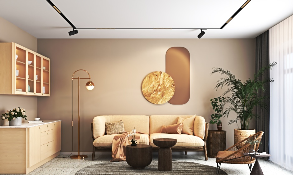 Clutter-free living room showing simple Vastu remedies for west-facing house balance and calm energy.