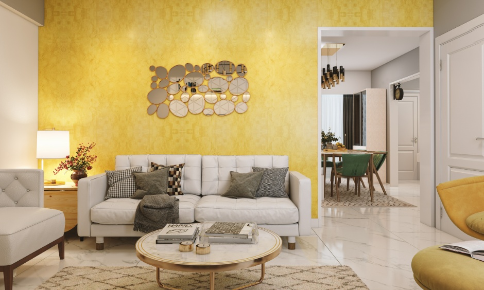 2BHK hall with simple decor showing budget friendly ways to reduce interior cost