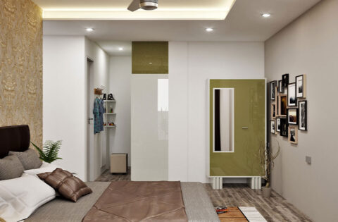 Sage green colour scheme creating a calm, natural and elegant home interior with balanced light and decor