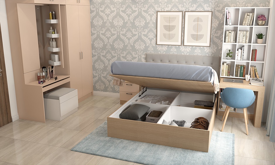 Budget consideration for queen-size wooden bed with hydraulic storage