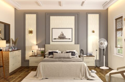 Elegant 2BHK bedroom in Kolkata with smart storage and warm neutrals reflecting interior design cost planning