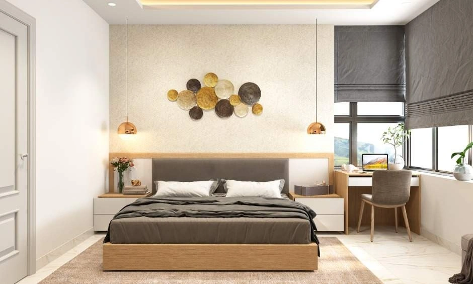 Bedroom interior design in Bangalore with modular storage, soft lighting and space-efficient layout