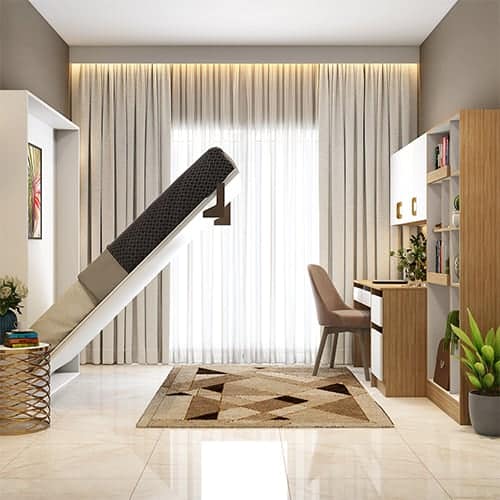 Best Interior designers in Ghaziabad designed a space-saving murphy bed