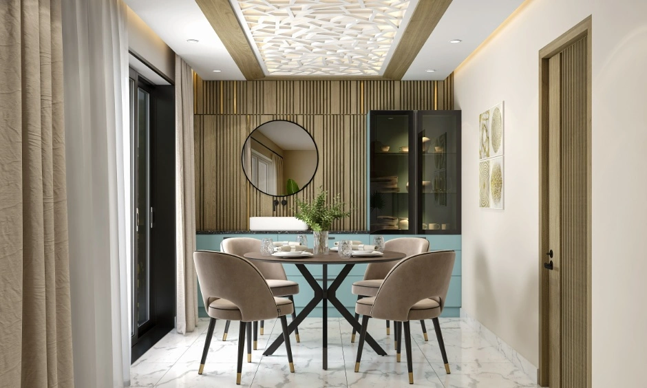 Architectural elements like beams and windows guide interior layout and room functionality.