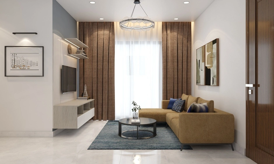 Minimalist living room interior in Chennai with clean layout, cosy seating and modern style inspiration