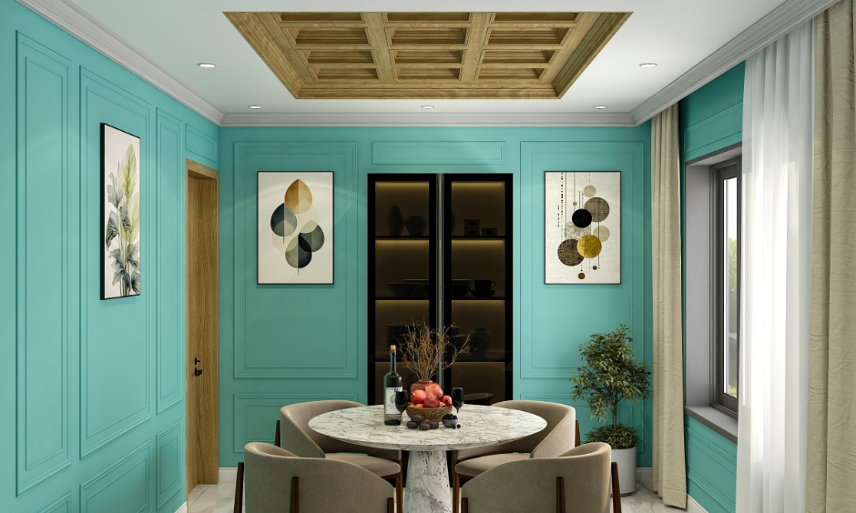 Small living room with a plain ceiling slab and recessed spotlights showing how a simple ceiling design can keep compact rooms bright and open without a false ceiling.