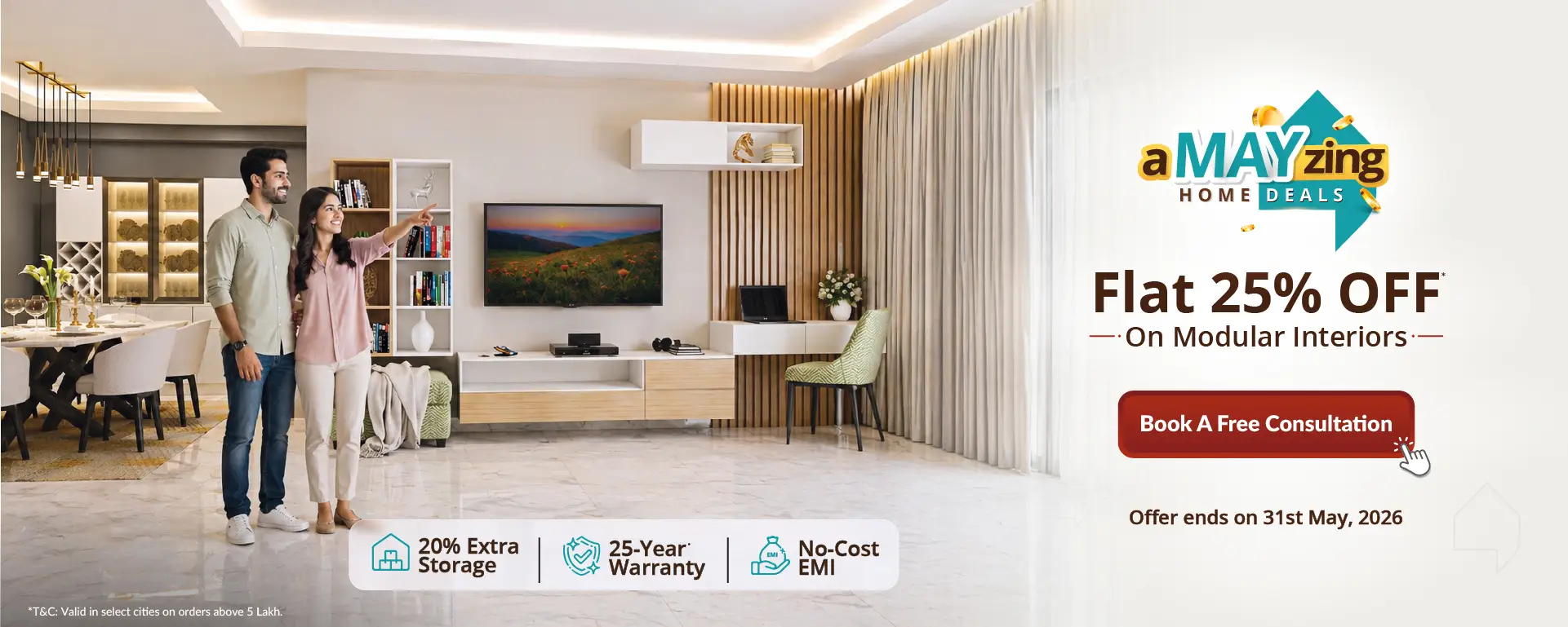 DesignCafe Offer: Flat 25% OFF on Home Interiors