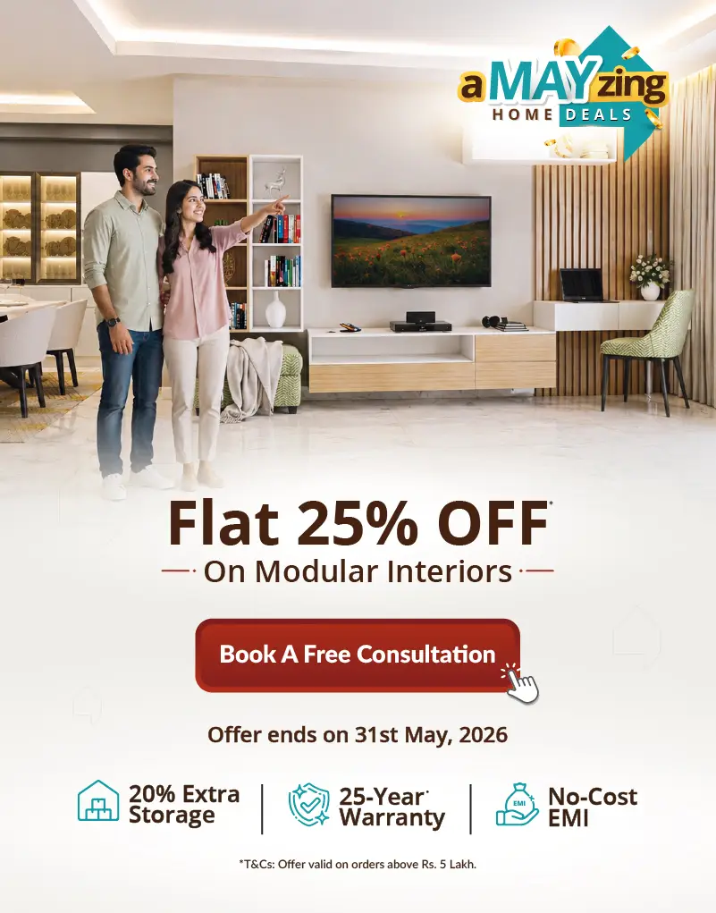 DesignCafe Offer: Flat 25% OFF on Home Interiors