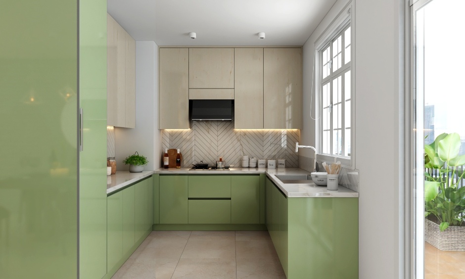 Kitchens with handleless cabinets designed by a kitchen interior designer in Kolkata for minimalistic homes