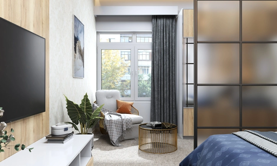 Frosted tempered glass adds privacy while maintaining light flow in modern interiors.