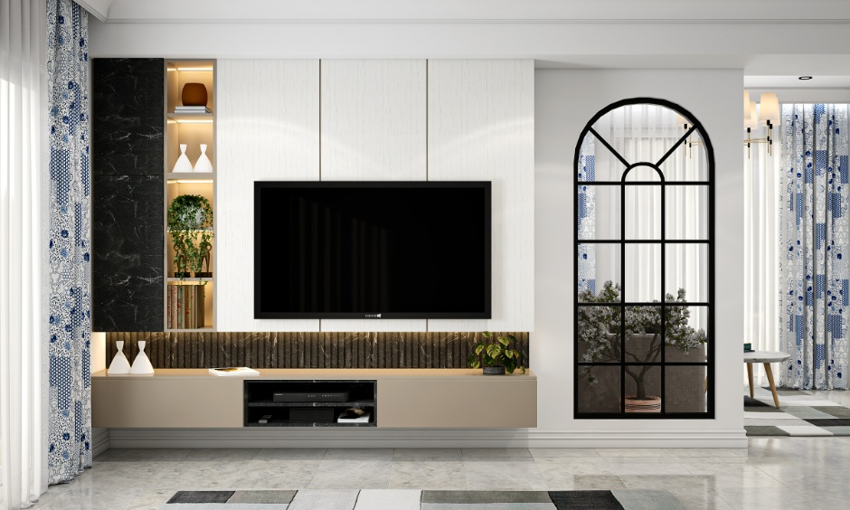 TV panel vs simple TV unit design ideas compared by cost, storage, and room size.