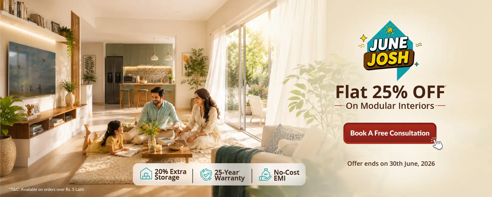DesignCafe Offer: Flat 25% OFF on Home Interiors