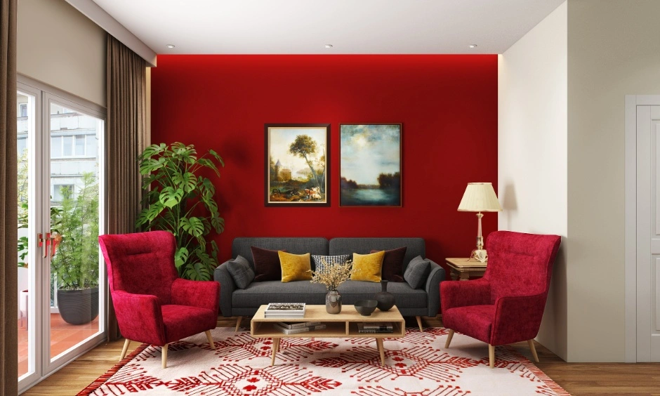 Overly complex ceiling designs can make a compact living room feel crowded.