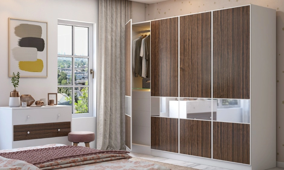 Modern bedroom wardrobe showcasing durable materials selected for style and longevity.