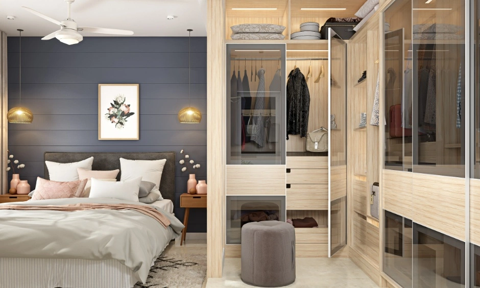 Well-designed wardrobe combines quality materials with cost-effective storage solutions. 
